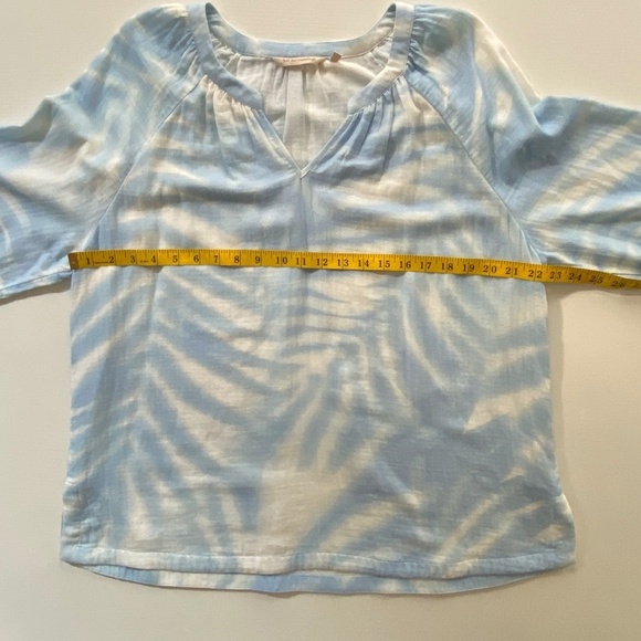 Soft Surroundings Womens Blaine Gauze Pullover 100% Cotton Blue Palms Size XL - Picture 9 of 12